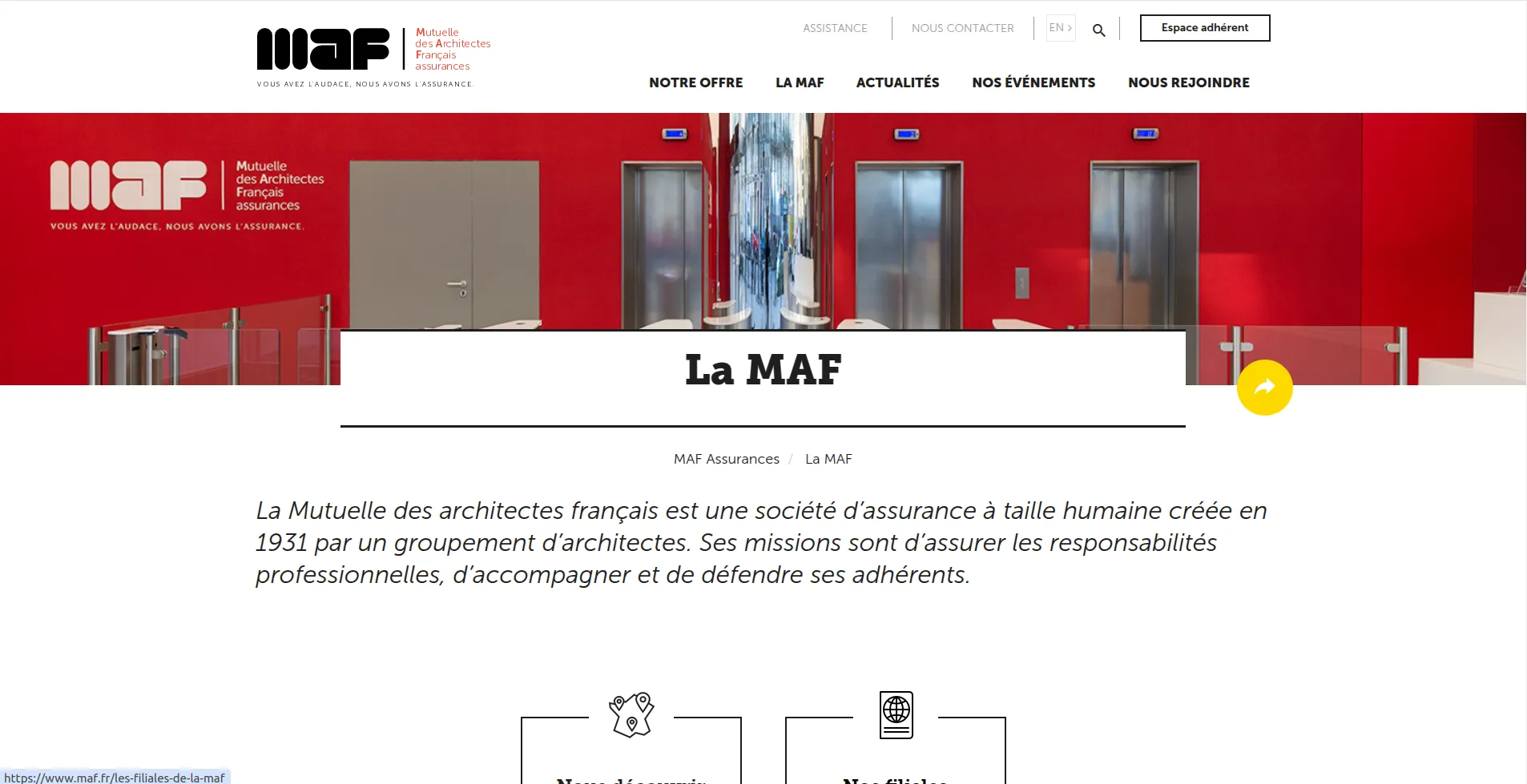 Capture d'écran du projet MAF