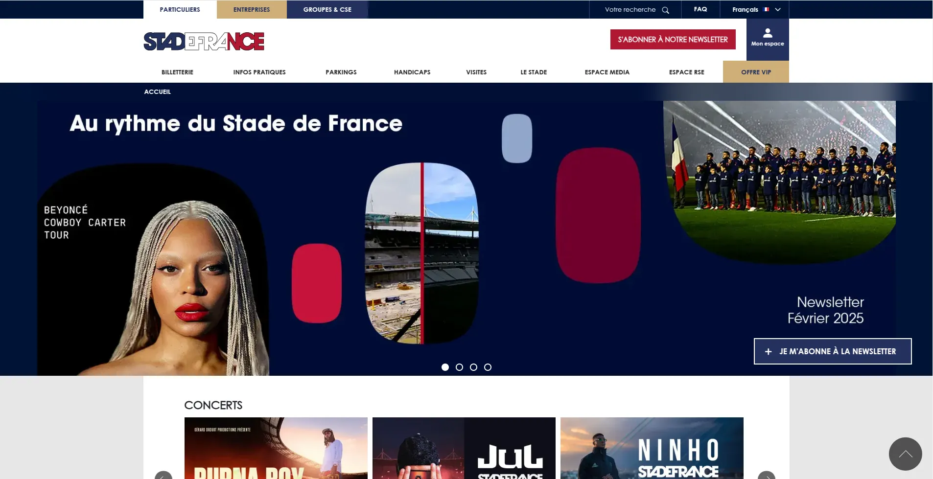 Capture d'écran du projet Stade de France